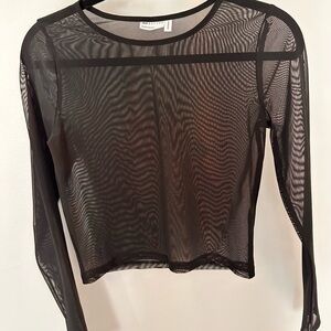 ASOS Black Mesh Crop Top